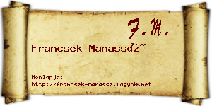 Francsek Manassé névjegykártya