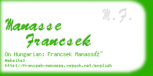 manasse francsek business card